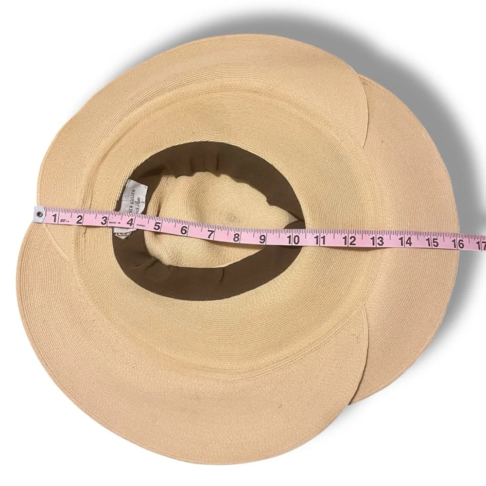 Vintage Stix, Baer & Fuller French Room Wide Brim Raffia Straw Hat - Picture 7 of 8